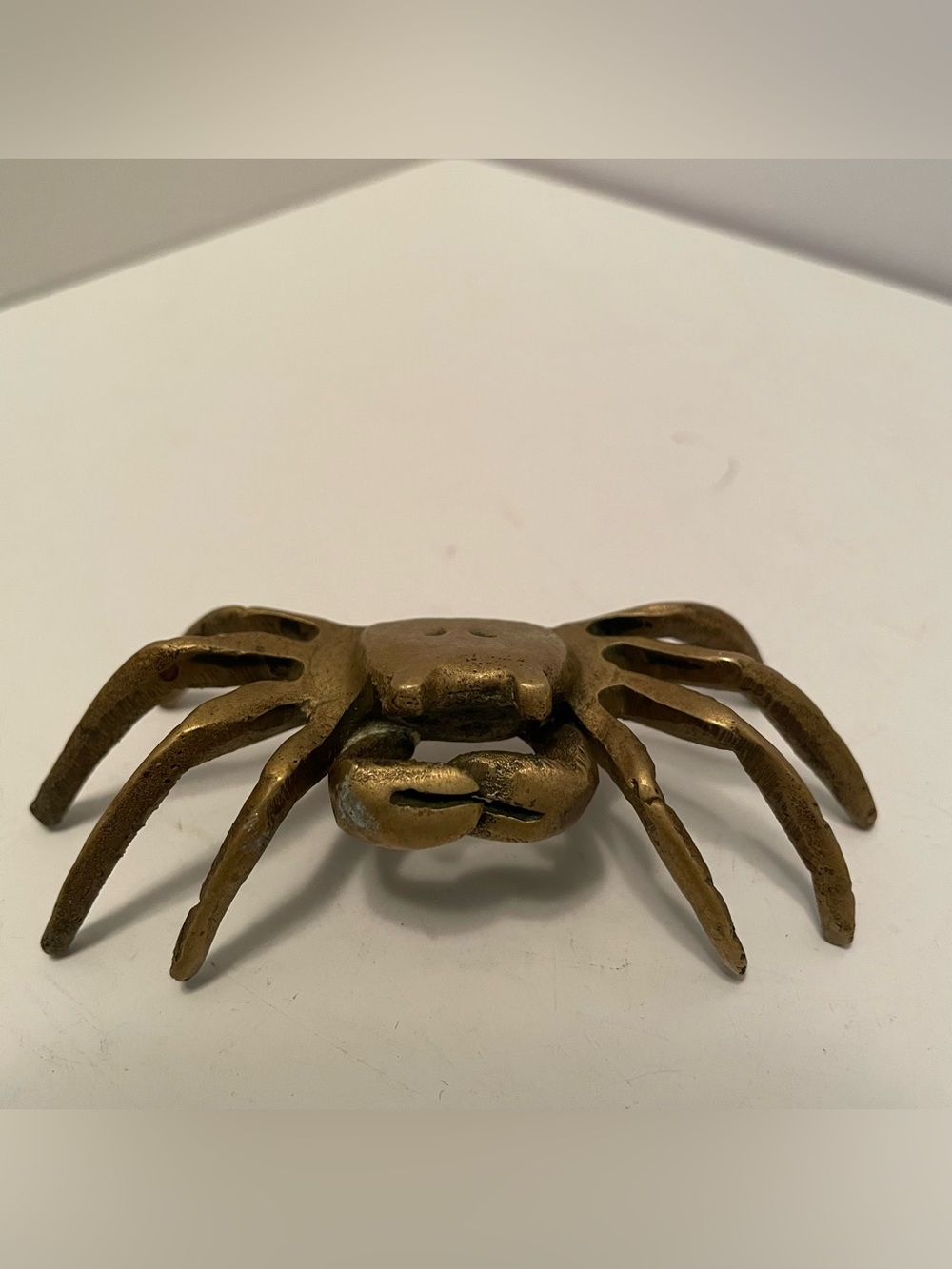 Small MCM Brass Crab Coastal Decor Crustacean Trinket